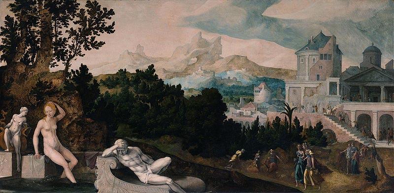 Jan van Scorel Landscape with Bathsheba oil painting picture